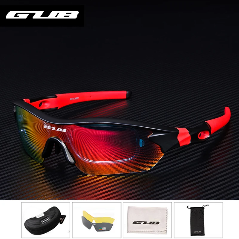 Red GUB 5300 Велоспорт PC поляризатор очки MTB дорожный велосипед велосипедный очки Спорт на открытом воздухе солнцезащитные очки для мужчин и женщин - Color: Red