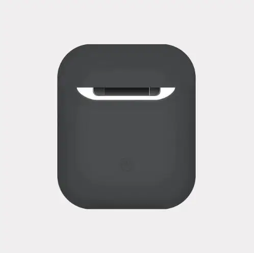 Dark gray Жидкий силиконовый чехол для наушников для AirPods 1 2nd Bluetooth, беспроводные наушники, защитный чехол для зарядки, сумка для Airpods - Цвет: Dark gray