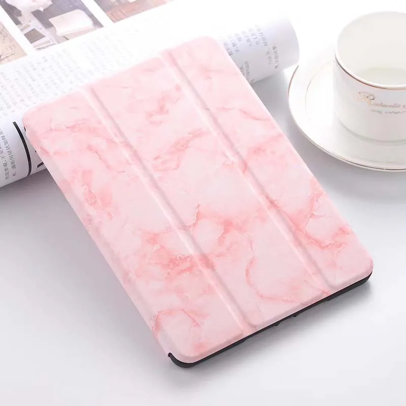 Pink Мраморный зернистый чехол для iPad air 3 Pro 10," искусственная кожа+ мягкий термополиуретан карандаш подставка для ручки 3 уровня Смарт Стенд противоударный чехол - Цвет: Pink