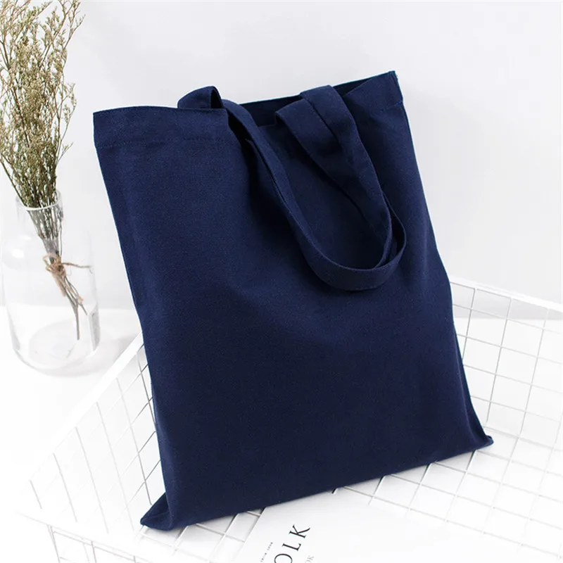 

50pcs Colorful Blank pattern Canvas Shopping Bags Eco Reusable Foldable Shoulder Bag Handbag Tote Cotton Tote Bag Custom log0