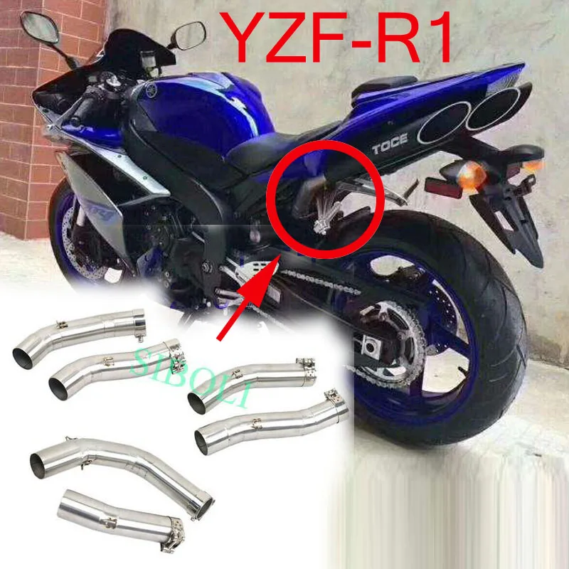 R1 мотоцикл выхлопной среднего звена изменение выхлопной трубы для Yamaha YZF-R1 2004 2005 2006 2007 2008 2009 2010 2011 2012 2013