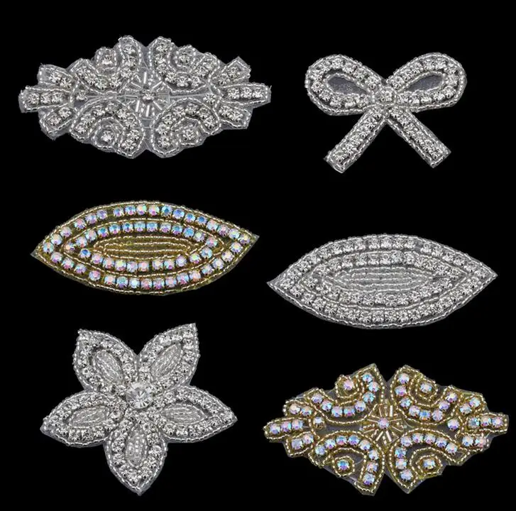 1 шт. шикарные украшения ручной работы пришитые бисером кристалл AB аппликация