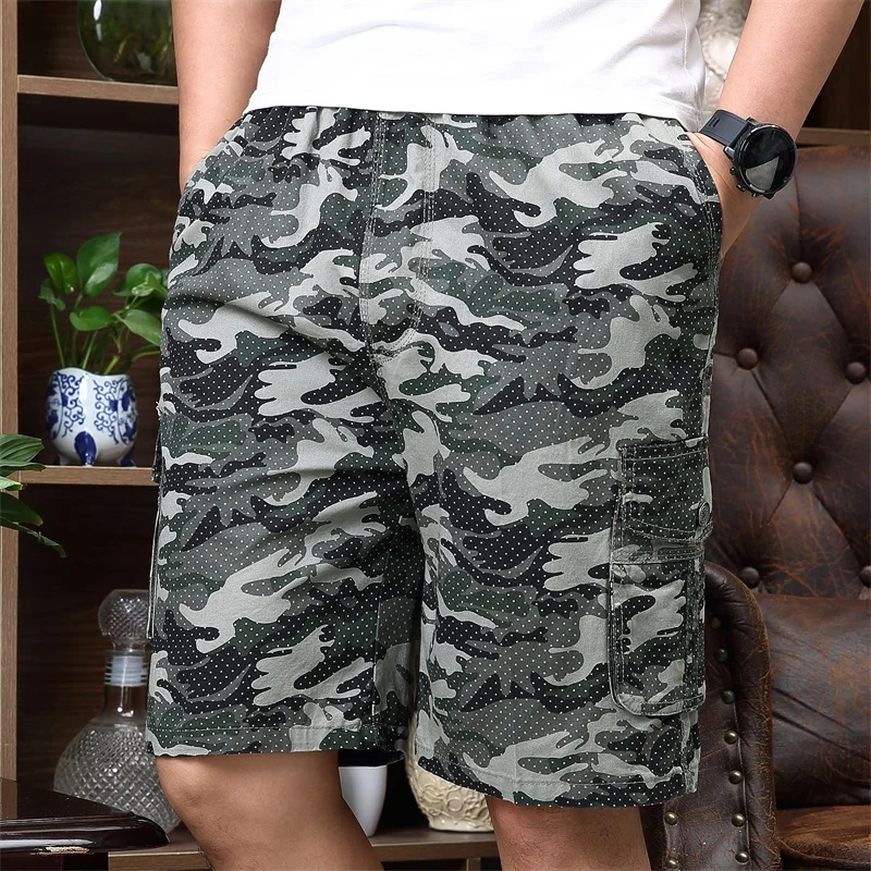 

2021 Summer Mens Cargo Shorts Army Military Camouflage Shorts Men Cotton Loose Breathe Plus Size 5XL Homme Casual Short Pants