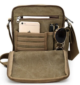 Retro canvas men 's bag men' s leisure multi - functional shoulder Messenger |