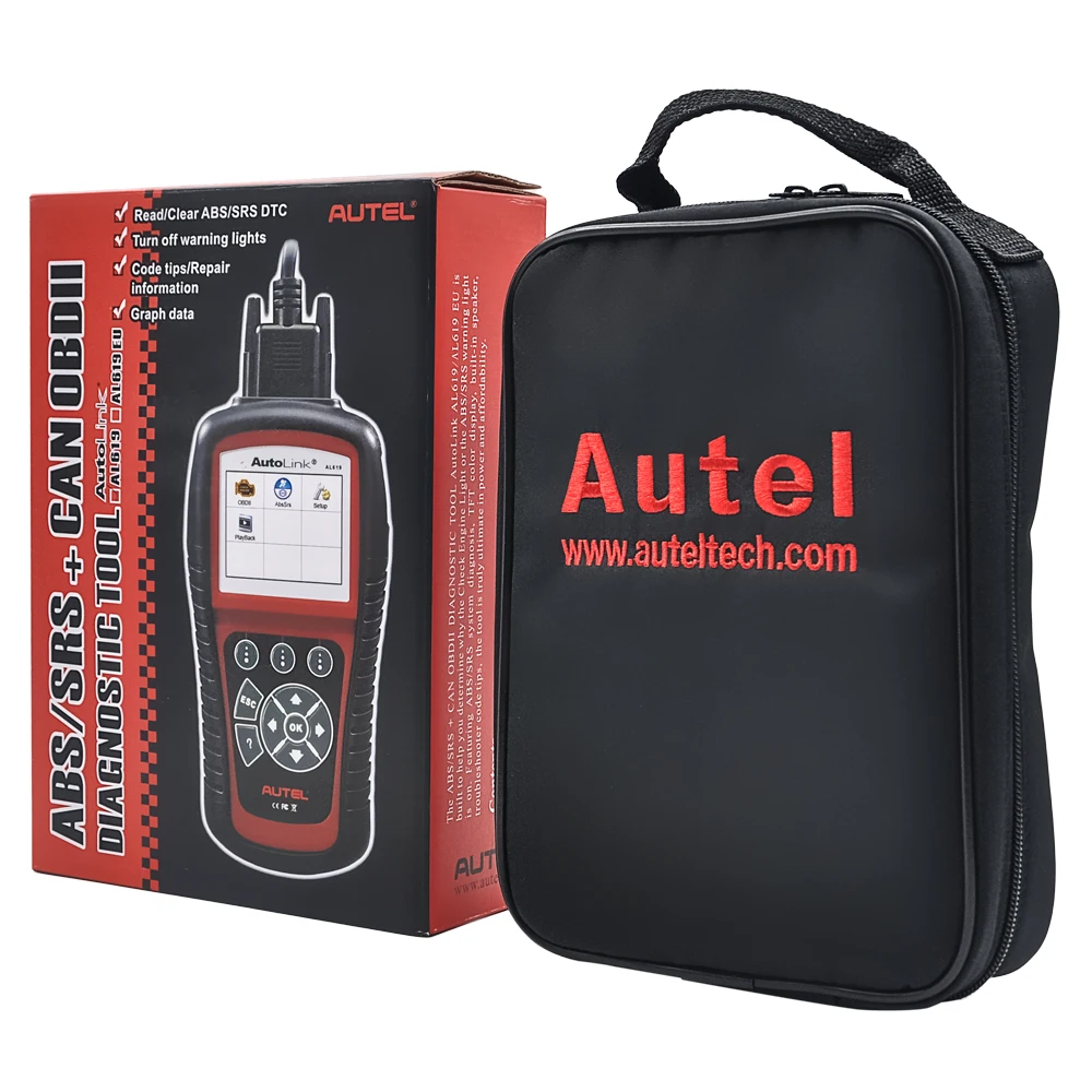 Оригинальный Autel AutoLink AL619 OBDII CAN ABS и SRS сканер профессиональный диагностический