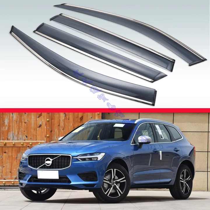 Для VOLVO XC60+ пластиковый Наружный козырек вентиляционные Шторы окно Защита от солнца и дождя отражатель 4 шт