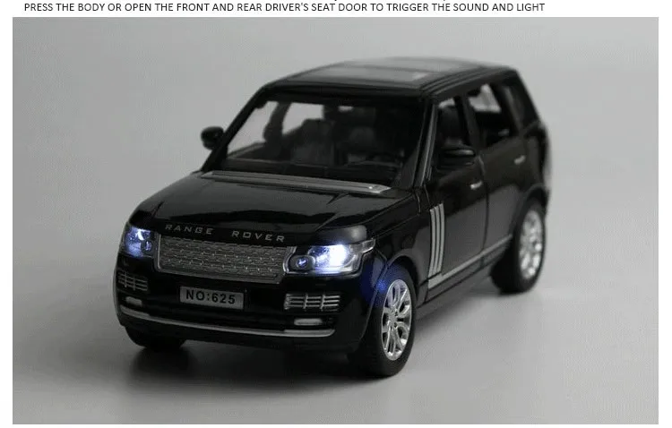 1:32 Range Rover SUV Игрушечная модель автомобиля из сплава, детские игрушки, коллекция подарков, внедорожник для детей, 6 открытых дверей