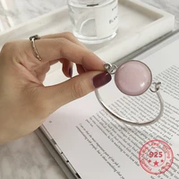 2019 new popular 925 sterling silver bangle jewelry pink crystal natural stone designer bracelet