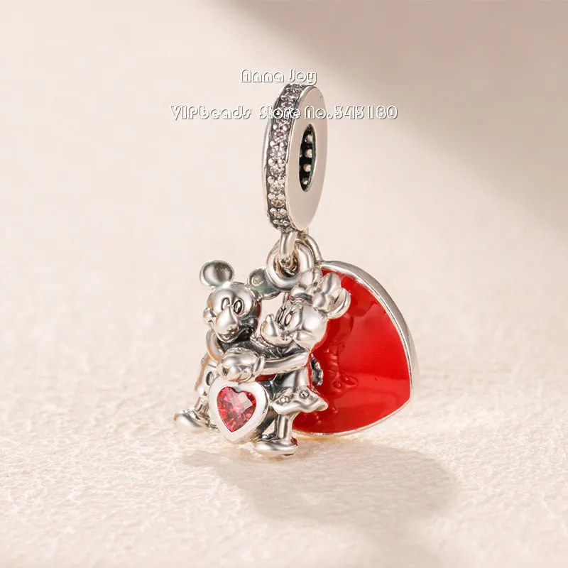 2019 новый 925 стерлингового серебра Dis с Микки Маусом и Минни Маус Love позолоченным