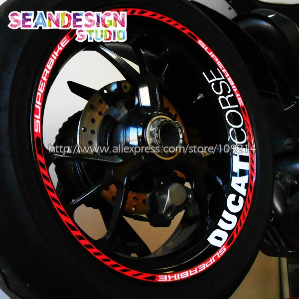 

Колесные наклейки для Aprilia MV Agusta Yamaha Kawasaki Honda BMW 848 1098 GSXR, наклейка со светоотражающим ободом для мотоцикла, подходит для 17 дюймов