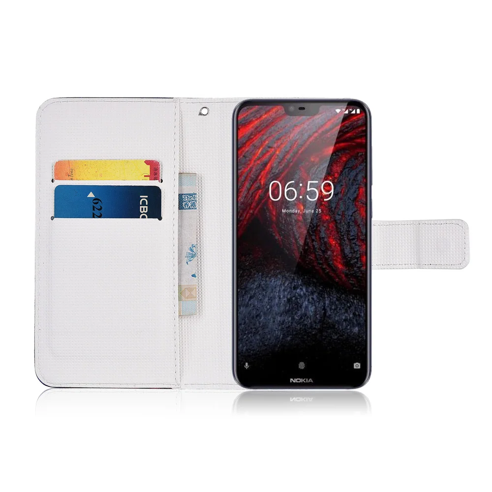 Мультяшный кошелек из ТПУ для Nokia 1 2 3 5 6 7 Plus X5 X6 чехол-книжка искусственной кожи с