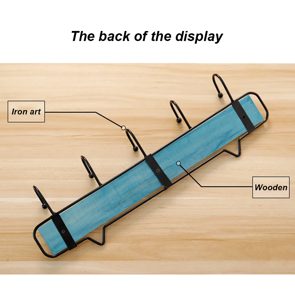 1 шт. 4/5/6 крючки настенная вешалка для одежды деревянная Железная шляпа держатель