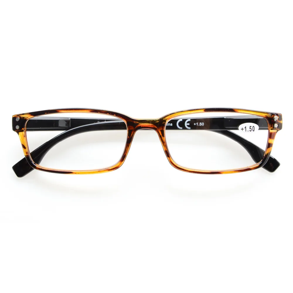 R097 очки для чтения классические прямоугольные пружинные петли качественные + 0 50 4