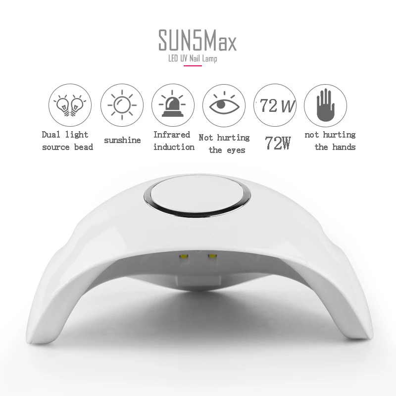 SUN5 MAX 72 Вт УФ лампа Светодиодная для ногтей Сушилка всех гель-лаков с инфракрасным