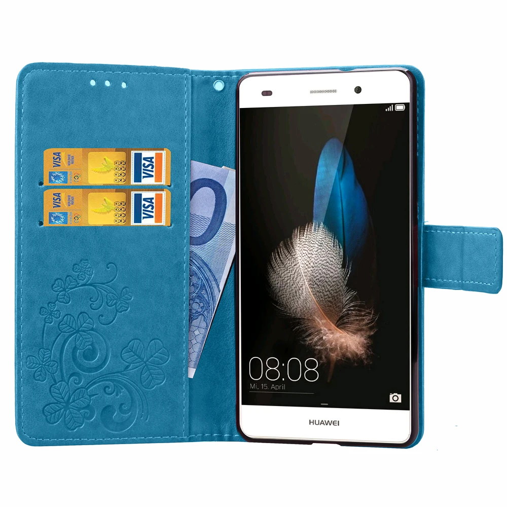 Кожаный чехол-футляр с цветочным узором для телефона для Huawei Ascend P8 Lite ALE-L21 защитный чехол с откидной крышкой-подставкой с держателем для карт
