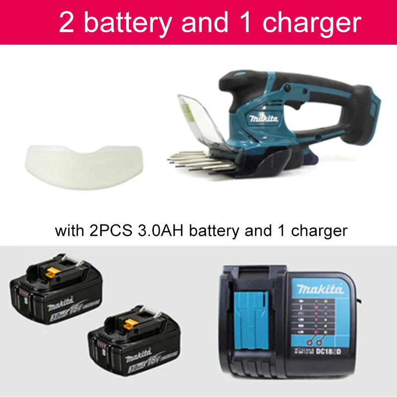 2 battery 1 charger Японский Makita DUM604 160 мм Беспроводная газонокосилка с зарядкой, газонокосилка, домашний Маленький Многофункциональный триммер для живой изгороди 1250spm - Цвет: 2 battery 1 charger