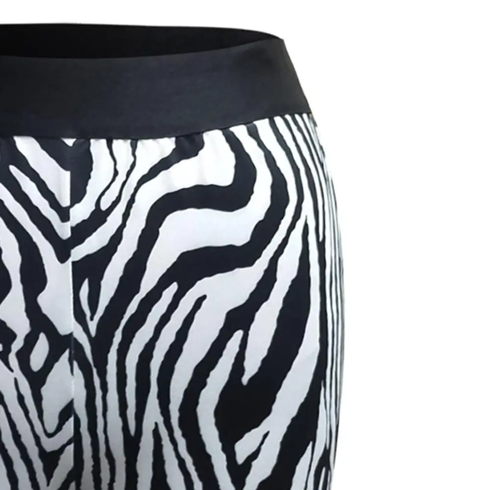 Fashion Women Sexy Zebra Print Bike High Elastic Waist Yoga Shorts Ladies Fitness Leggings Sportwear Cycling Workout Sweatpants