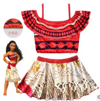 2019 г. лидер продаж халат для девочек fille Moana платье бикини vaiana одежда плавания с