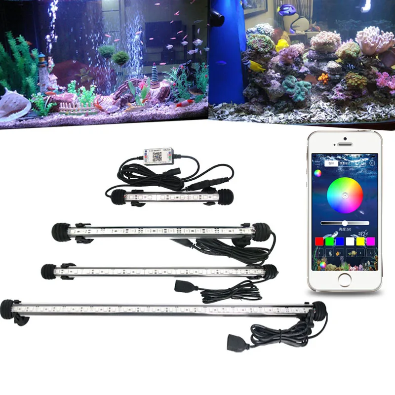 

RGB аквариумный светильник, морской контроллер с Bluetooth, светодиодный светильник для аквариума, светодиодный светильник для аквариума, погруж...