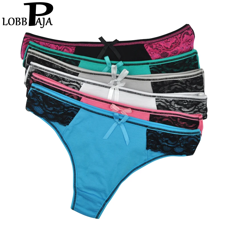 Нижнее белье LOBBPAJA 6 шт./набор женские хлопковые кружевные стринги|knickers lingerie|women sexy