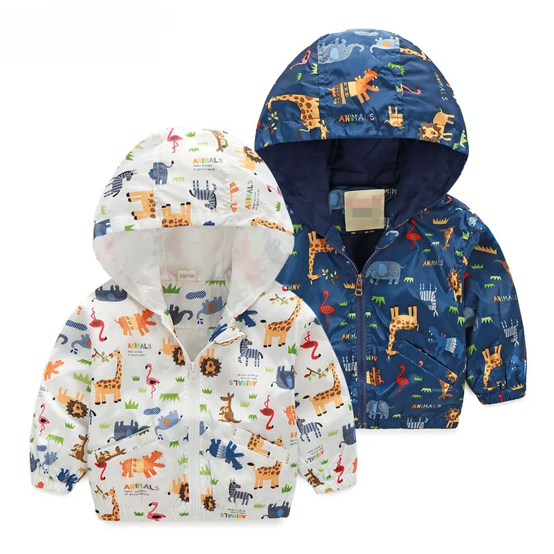 2019 Hot Sale Autumn children coat Boy girl cotton cartoon animals hoodies Fashion Long Sleeve Print baby clothes zipper Jackets | Детская