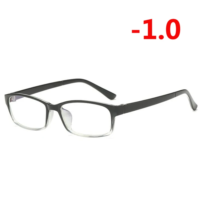 Myopia 100 0-0,5-1-1,5-6. 0 готовой близорукость очки Для женщин Для мужчин Anti-Blu-ray черный прозрачный каркас с коротким-очки для коррекции зрения со степенью - Цвет оправы: Myopia 100