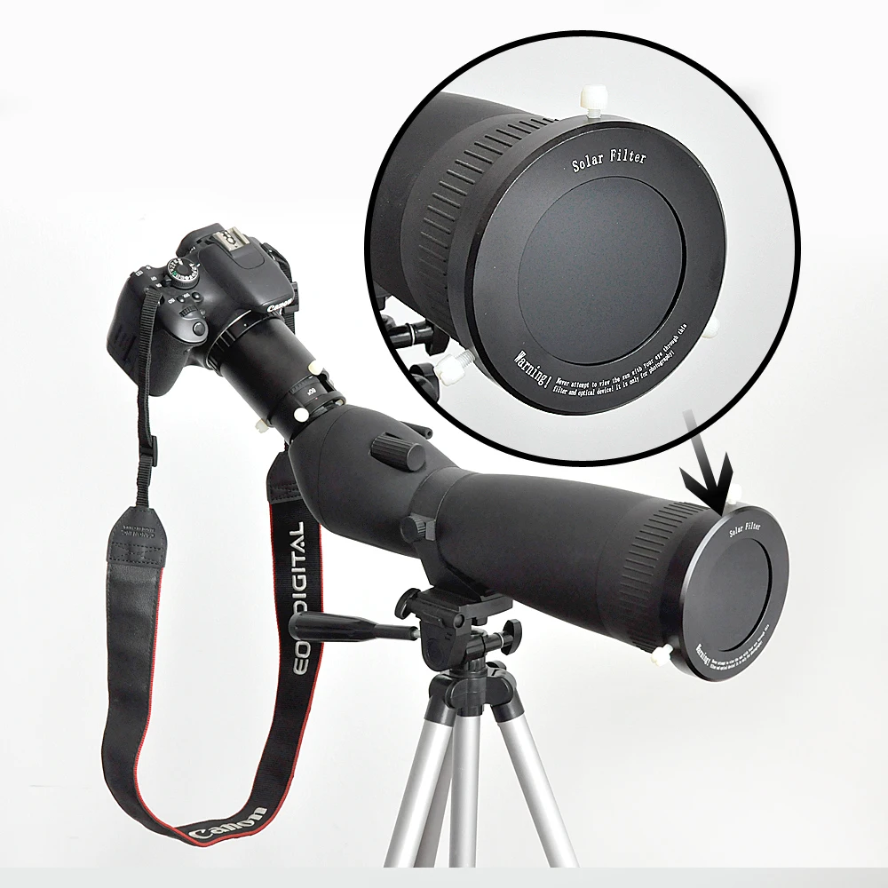 Стеклянный Телескопический солнечный фильтр с регулируемой крышкой