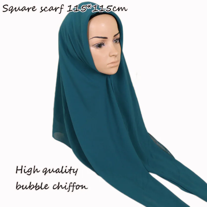 

H1240 latest plain big size bubble chiffon muslim square scarf, big size head wrap,can choose colors, fast delivery