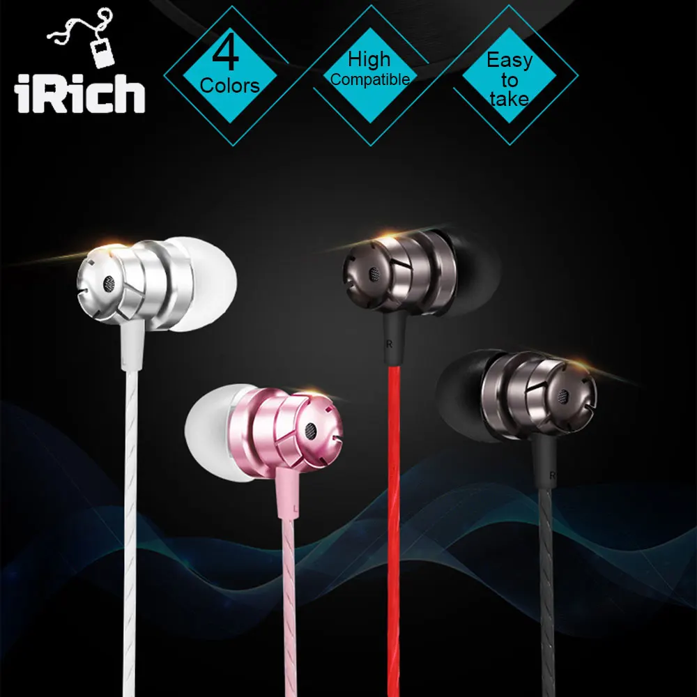 

3.5mm In-Ear Turbo Rope Design Earphones Metal Earbuds Stereo Super Bass Headset Handsfree With Micphone for iPhone Xiaomi