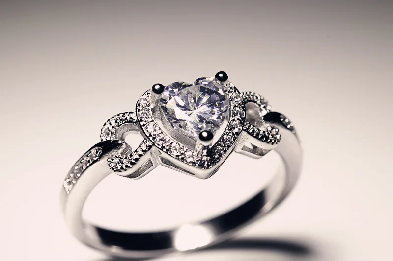 CC742b CC винтажные кольца для женщин сердце розовый камень 925 серебро Anillos свадебное ювелирное изделие Свадьба Помолвка кольцо Прямая поставка CC742 - Цвет основного камня: CC742b