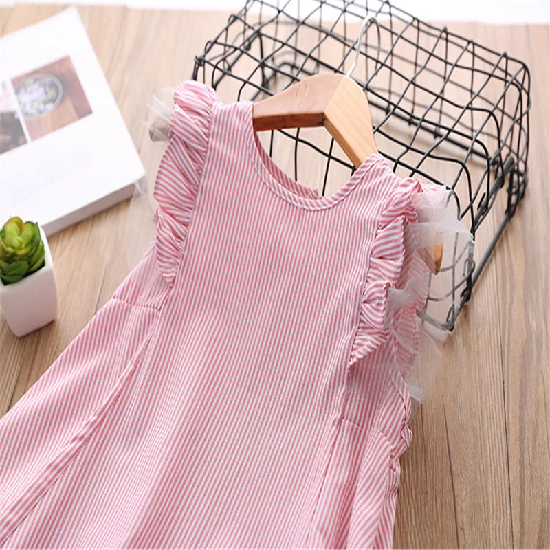 RUBU Summer Girls Sleeveless Dresses Vest Cotton Princess for Baby Children Tutu Dress School And Party 2-6Y | Детская одежда и