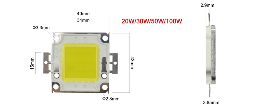 12V 36V Высокая Мощность Интегрированный Светодиодный лампа светодиодные чипы DIY светодиодный бусины для прожектора лампы газон прожектор мощностью 10 Вт, 20 Вт, 30 Вт, 50 Вт, ручная сборка 100W COB светодиодный чипы