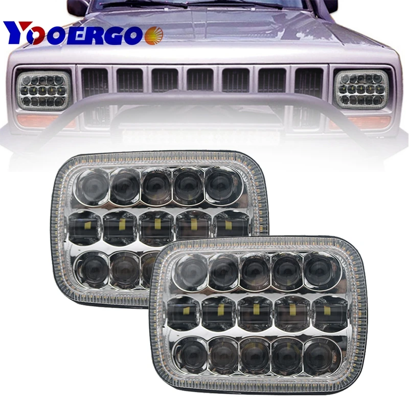 

95W Светодиодный светильник для Jeep Cherokee XJ 7x6 5x7 Led с квадратным носком светильник для мотоцикла внедорожники желтый сигнал поворота светильни...