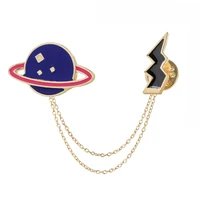 xedz jewelry moon space universe solar system lightning charm tassel collar pin brooches men women unisex jewelry wholesale