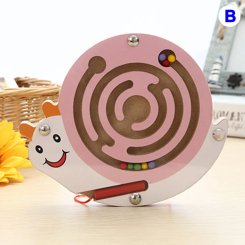 

Wooden Magnetic Maze Puzzle Labyrinth Brain Teaser Toy Game Kids Early Learning AN88