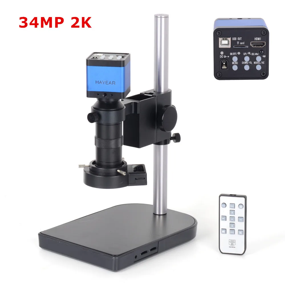 Микроскоп 34MP HD 1080P 60FPS HDMI USB камера электронный промышленный VCR 100X C-Mount Lens Zoom 40
