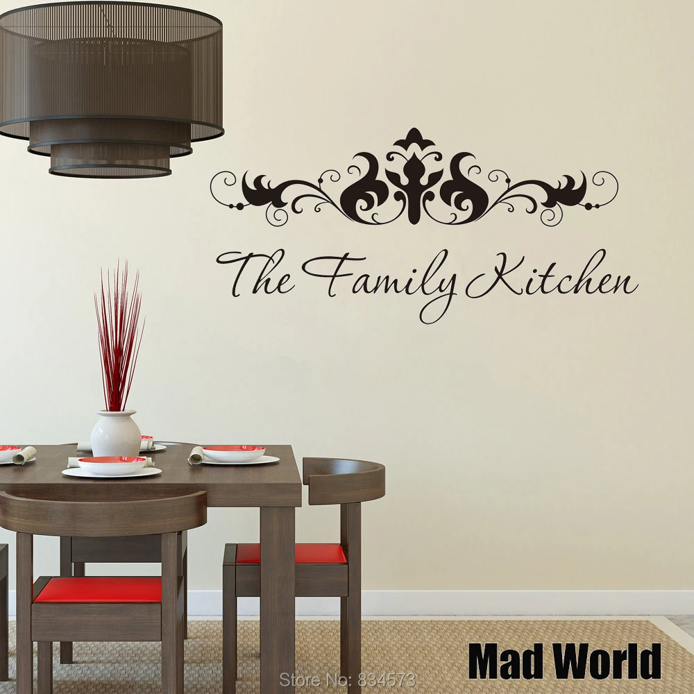 

Mad World-The Family Kitchen Quote Wall Art Stickers Wall Decal Home DIY Decoration Removable Room Decor Wall Stickers