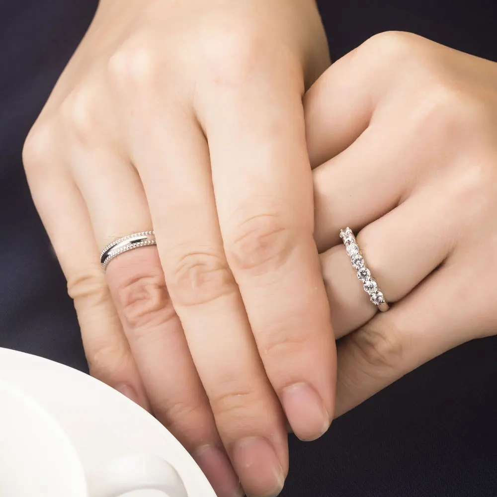Женское золотое кольцо с бриллиантами 18 к Семь камней 0 7 карат|jewelry spinner rings|ring box