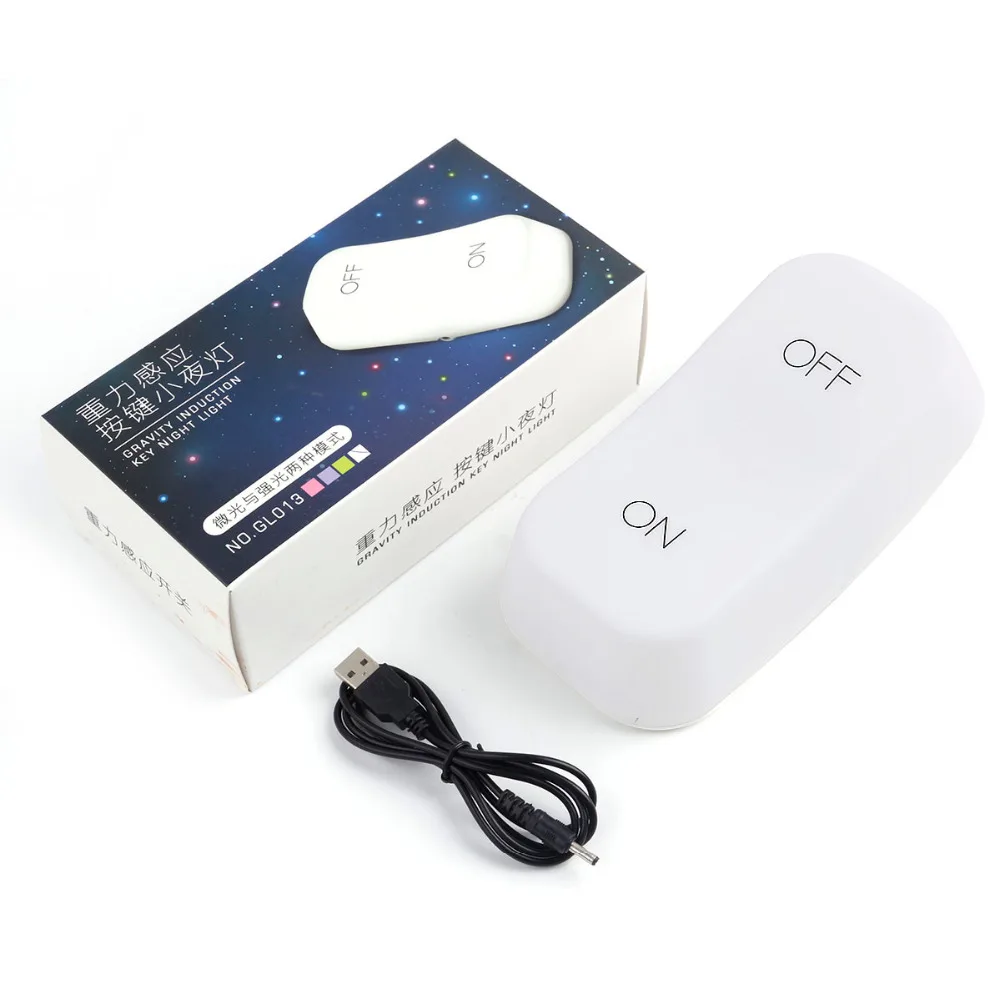 ON/OFF Key Switch Two Tranche Adjustable Dual Mode Gravity Sensor Night Light Lamp Power Supply Atmosphere Bedside Bedroom | Освещение