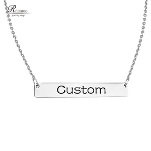 Ожерелье с именем на заказ, ожерелье с именной гравировкой на заказ, очаровательные ювелирные изделия, ожерелье с кулоном из нержавеющей стали для женщин