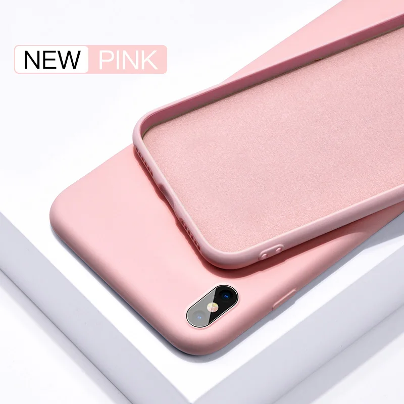 Pink Жидкий силиконовый мягкий кожаный чехол для Oneplus 6 6T 5 5T Роскошный чехол One Plus 7 Pro Бампер Oneplus7 Oneplus7pro защита - Цвет: Pink