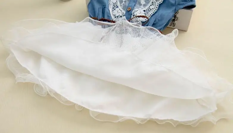 Новинка модное платье для девочек кружевное с юбкой-пачкой на поясе ковбойское