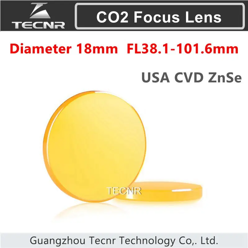 

USA CVD ZnSe Co2 Laser Focus Lens diameter 18mm FL 38.1-101.6mm 1.5" 2" 2.5" 3" 4"