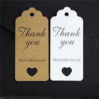 50pcslot 2 colors kraft paper and white thank youhang tag retro gift hang tag 4x9cm