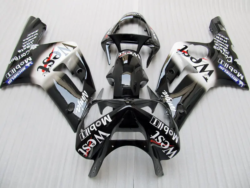 

Hotlike+ WEST fairing kit FOR KAWASAKI NINJA ZX 6R 636 03 04 ZX-6R Body ZX6R 2003 2004 ZX 6R 03 04 fairings Black White XPL1