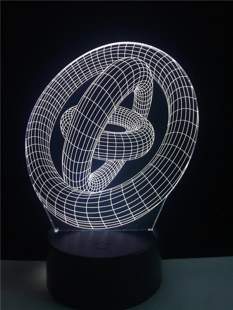 3D кольцевое колесо креативное искусство декоративная светодиодная лампа