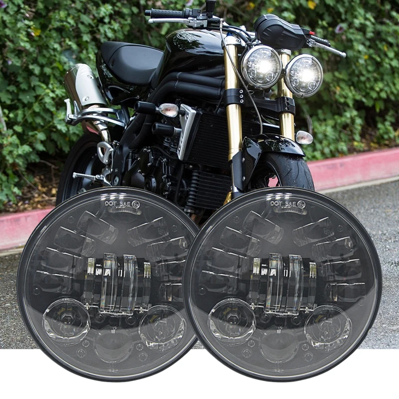 2 шт. 5,75 дюймовые светодиодные фары для Triumph Rocket iii 3 и скорости тройной и уличной тройной и Thunderbird 5 3/" проектор налобный фонарь