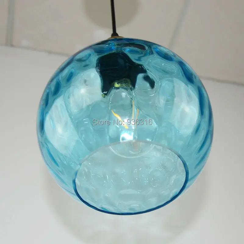 Blueking современный Глобус ар деко подвесной светильник Лофт синего стекла E27 EDISON