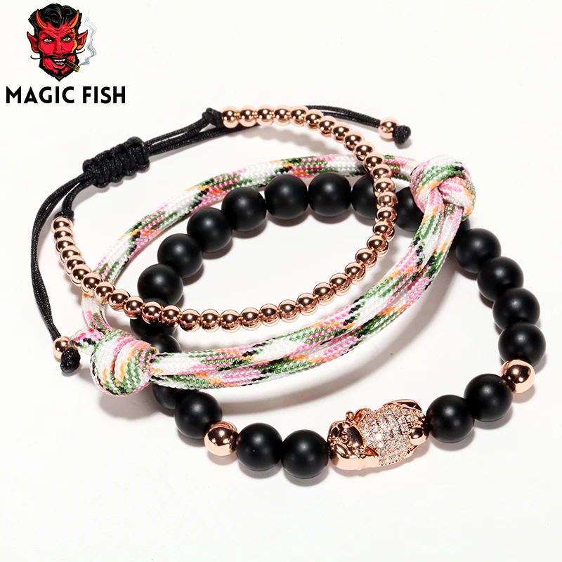 Magic fish браслеты натуральный камень Титан бусы цепочка Регулируемый