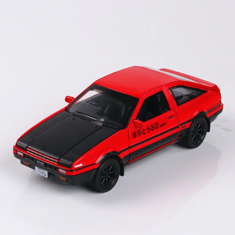 ZXZ 1:28 Toyota Trueno AE86 литая под давлением модель автомобиля оттягивающая назад Игрушечная модель автомобиля детская игрушка светящийся звук - Цвет: Красный